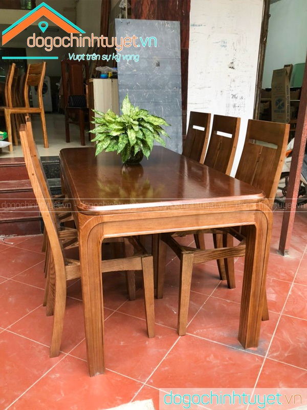 Bàn ghế ăn gỗ Sồi Thái Bình 4